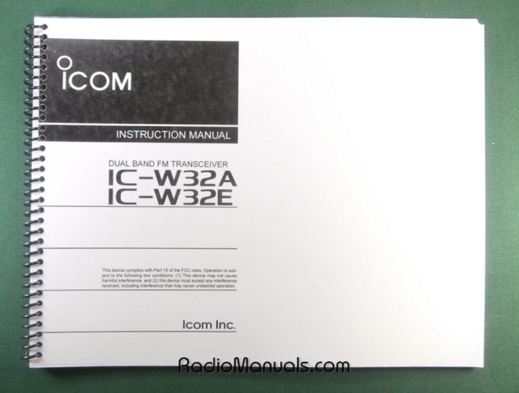 Icom IC-W32A/E Instruction Manual